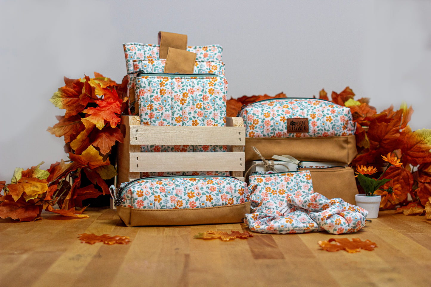 Key Fob Wristlet Strap: Fall Floral
