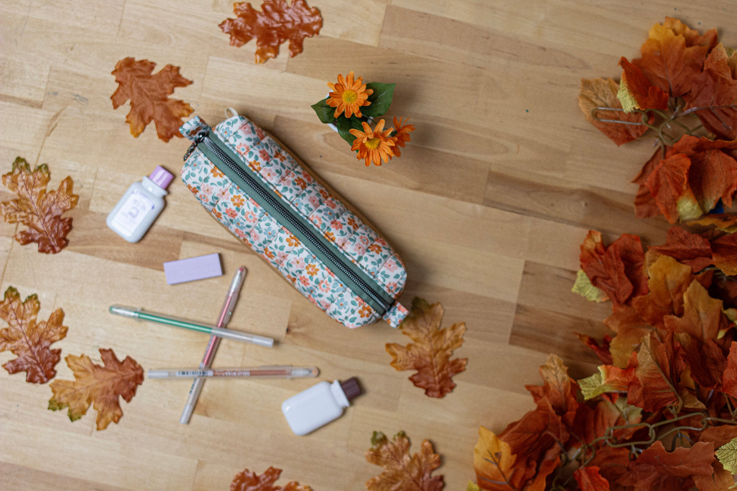 Pencil or Pen Pouch: Fall Floral