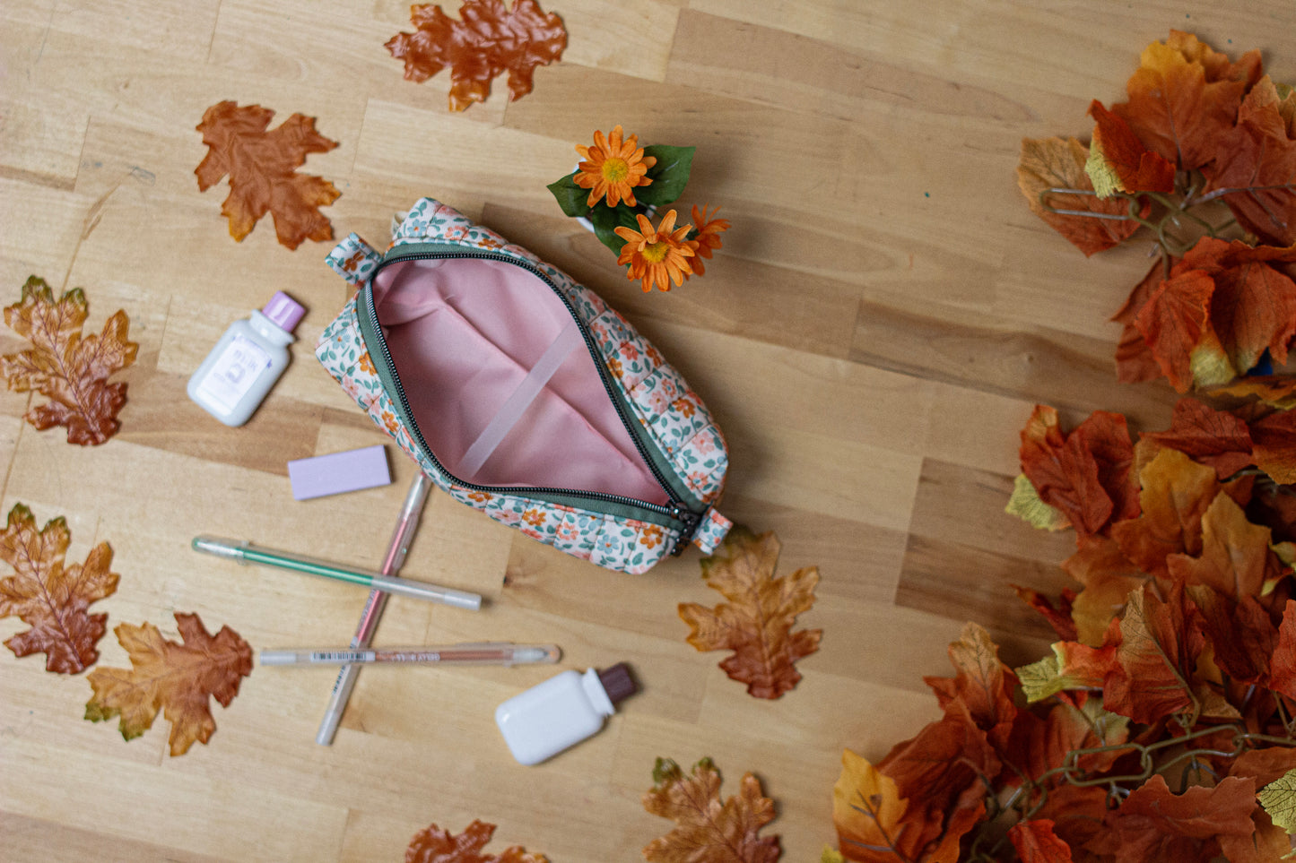 Pencil or Pen Pouch: Fall Floral