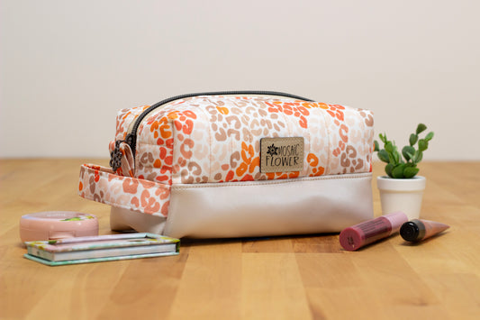 Makeup Bag Medium: Quilted Canvas/Vinyl Wild Fall