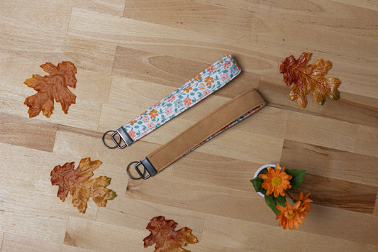Key Fob Wristlet Strap: Fall Floral